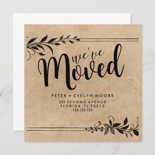 elegante Adreswijziging we zijn verhuisd Aankondiging (Voorkant / Achterkant)
