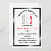 Elegante Adult Baker Bakery Party Custom Invitatio Kaart (Voorkant / Achterkant)