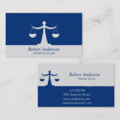 Elegante advocaat bij Law Scales of Justice Blue Visitekaartje (Voorkant / Achterkant)