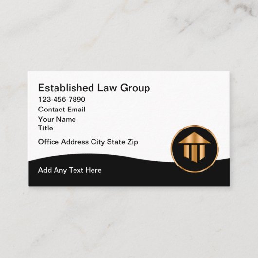 Elegante advocaat logo visitekaartjes (Voorkant)