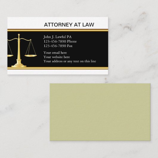 Elegante advocaat Visitekaartjes (Voorkant / Achterkant)