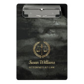 Elegante advocaat zwart en goud aquarel mini klembord (Voorkant)