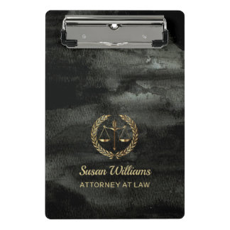 Elegante advocaat zwart en goud aquarel mini klembord