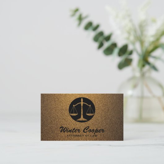 Elegante advocaat zwart en goud koper professional visitekaartje (Staand voorkant)