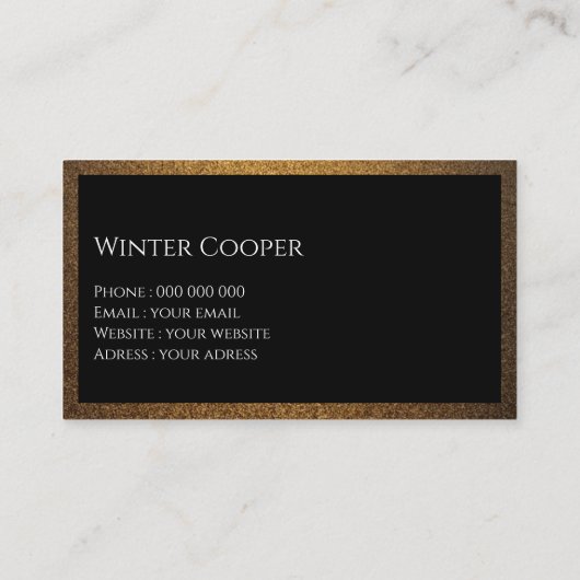 Elegante advocaat zwart en goud koper professional visitekaartje (Achterkant)