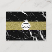 Elegante advocaat zwart marmer goud visitekaartje (Voorkant)