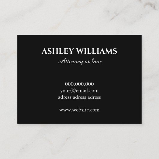 Elegante advocaat zwart marmer goud visitekaartje (Achterkant)