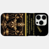 Elegante afbeelding van Lady Justice in Golden Ton Case-Mate iPhone Case (Achterkant (horizontaal))