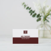 Elegante afdichting bruin en wit visitekaartje (Staand voorkant)