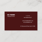 Elegante afdichting bruin en wit visitekaartje (Achterkant)