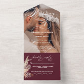 Elegante afdichting en stuur Boho | Het huwelijk v All In One Uitnodiging (Binnen)