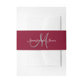 Elegante Affair Bourgondische Monogram Script Brui Uitnodigingen Wikkel (Voorkant Voorbeeld)
