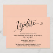 Elegante Afgeblazen Trouw Light Zalmkleurige Aanko Kaart (Voorkant / Achterkant)