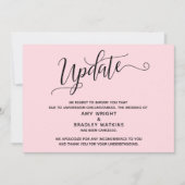 Elegante Afgeblazen Trouw Pastel Roze Aankondiging (Voorkant)