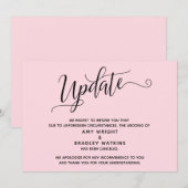 Elegante Afgeblazen Trouw Pastel Roze Aankondiging (Voorkant / Achterkant)