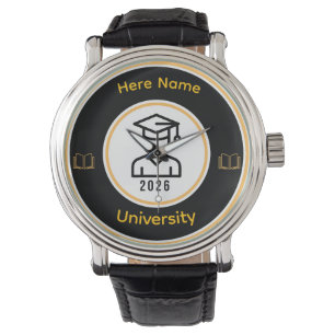 Elegante afgestudeerde 2026 Gepersonaliseerd gou Horloge