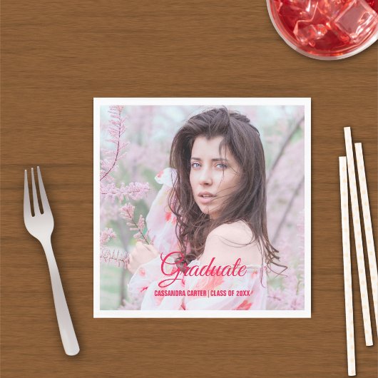 Elegante afgestudeerde aangepaste foto servet