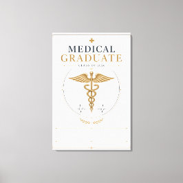 Elegante afgestudeerde medicijnen 2026 Caduceus Canvas Afdruk