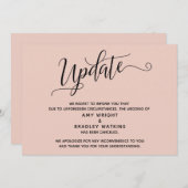 Elegante afgezegde trouw blush roze aankondiging (Voorkant / Achterkant)
