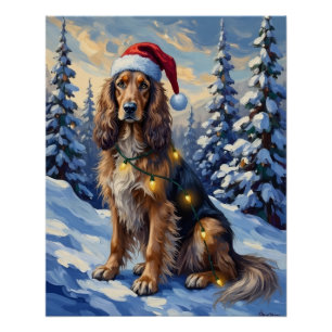 Elegante Afghaanse windhond Winter Wonderland Kers Perfect Poster