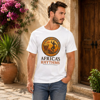 Elegante Afrika Ritmische Stam Drum Dans T-shirt
