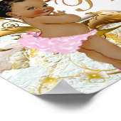 Elegante Afrikaanse Prinses Wit & Goud Marmer Poster (Hoek)