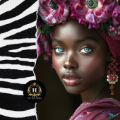 Elegante Afrikaanse Vrouw Bourgondië Bloemen Decou Tissuepapier