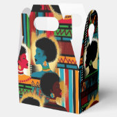 Elegante Afrikaanse vrouw etnisch patroon in gedur Bedankdoosjes (Geopend)