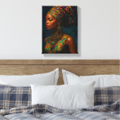 Elegante Afrikaanse vrouw in traditionele kleding Canvas Afdruk (Insitu (Slaapkamer))