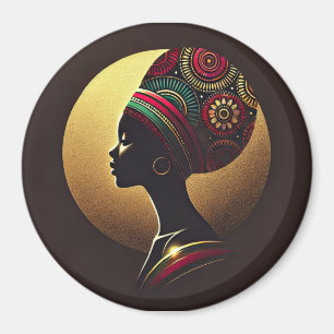 Elegante Afrikaanse Vrouw Portret Illustratie Magneet