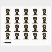 Elegante Afrikaanse Zwarte Vrouw Kunst Sticker (Vel)