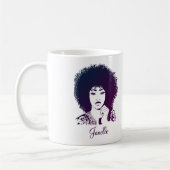 Elegante Afro-Amerikaanse Afro Vrouw Koffiemok (Links)