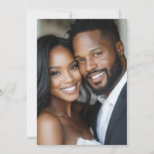 Elegante Afro-Amerikaanse foto bruiloft uitnodigin Kaart (Achterkant)