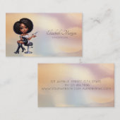 Elegante Afro-Amerikaanse kapper Kleurrijk Visitekaartje (Voorkant / Achterkant)