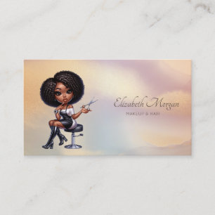 Elegante Afro-Amerikaanse kapster Kleurrijk Visitekaartje