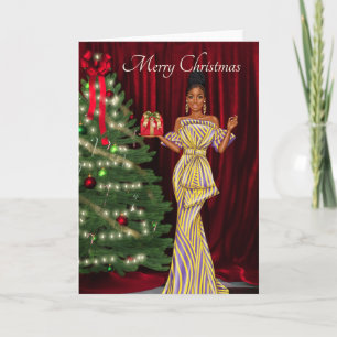 Elegante Afro-Amerikaanse kerst Kaart