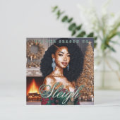 Elegante Afro-Amerikaanse Vitiligo Beauty Kerstmis (Staand voorkant)