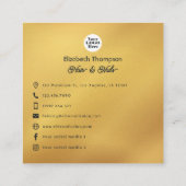 Elegante Afro Chic Hair & Nails Salon Branding Vierkante Visitekaartje (Achterkant)