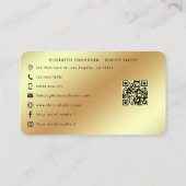 Elegante Afro Glam Melanine Chic Hair & Nail Salon Visitekaartje (Achterkant)