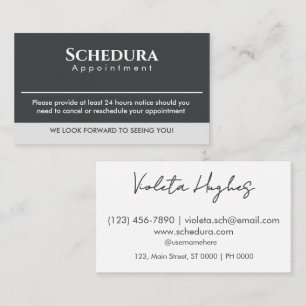 Elegante afspraak Dark Header Clean Slank Modern Visitekaartje