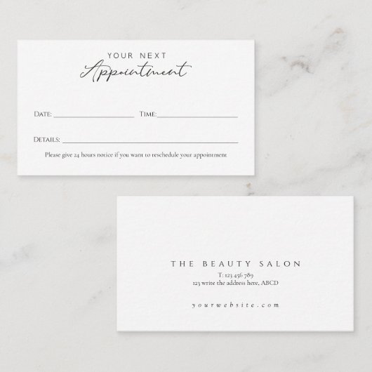 elegante afsprakenkaart afsprakenkaartje (Voorkant / Achterkant)