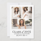 Elegante Afstudeer Foto Collage Afstuderen Aankondiging (Voorkant)