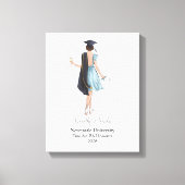 Elegante Afstudeer Naam Universiteit Jaar Canvas Afdruk (Voorkant)