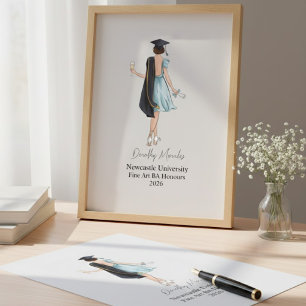 Elegante Afstudeer Naam Universiteit Jaar Canvas Afdruk