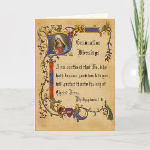 Elegante Afstudeer Religieuze Calligrafiekaart Kaart