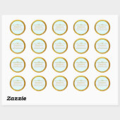 Elegante afstudeer sticker goud en turquoise (Vel)