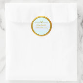 Elegante afstudeer sticker goud en turquoise (Tas)