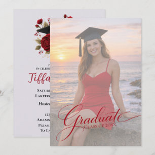 Elegante afstudeeraankondiging met foto kaart