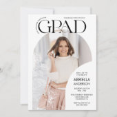 Elegante Afstudeerders Boog Bloemen Fotolijsten Kaart (Voorkant)