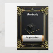 Elegante afstudeerdiploma met baret kaart (Voorkant / Achterkant)